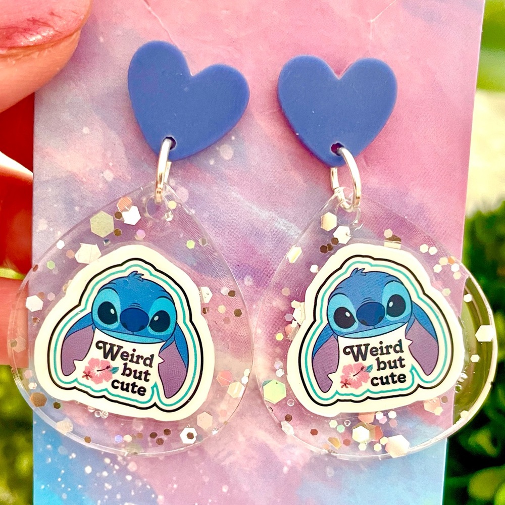 Stitch Acrylic Dangle Earrings